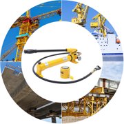 SENDERPICK 30 Ton Hydraulic Ram Jack + Hand Pump Stoke Mini Protable Hydraulic Cylinder Industrial Super Thin Lifting Jack, not for Car (30T Hydraulic Jack + CP-700 Pump)