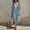 Blue, variant on YuXingFu Plus Size Dresses for Curvy Women Maxi V-Neck Plus Size Womens Dress Elbow-Length Solid Color Slim Fit Long Casual Summer White S