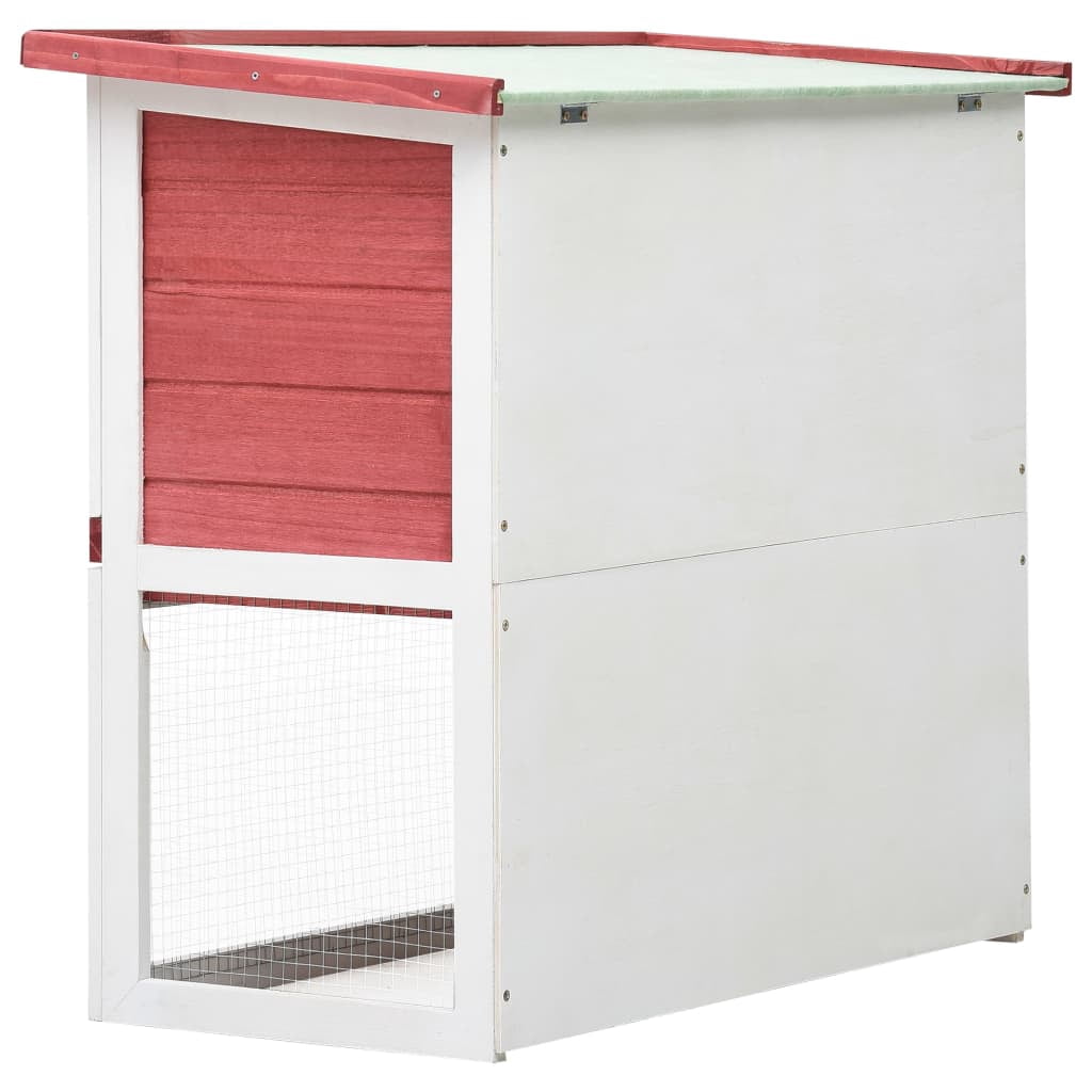vidaXL Rabbit Hutch Bunny Cage House with Pull Out Tray Ramp Solid Pine Wood