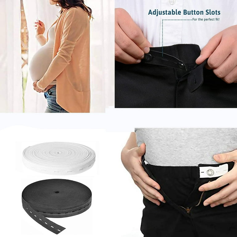 Buttonhole Elastic Band for Pants Button Extenders, Maternity