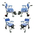 thumbnail image 6 of PreAsionAluminum Toilet Chair Shower Chair Wheelchair with Removable Bed Pan with Brake for Elderly and Patients, 6 of 12