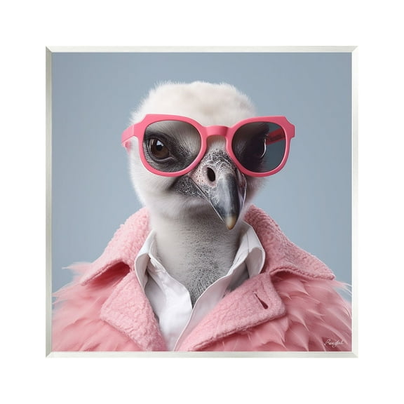 Stupell Industries Trendy Ostrich in Pink Animals & Insects Painting Unframed Art Print Wall Art, 12 x 12