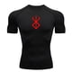 thumbnail image 2 of Camiseta de verano para correr para hombre, camiseta de compresión de manga corta, camiseta deportiva para gimnasio, ropa deportiva transpirable de secado rápido blanca y negra para MMA, 2 of 5