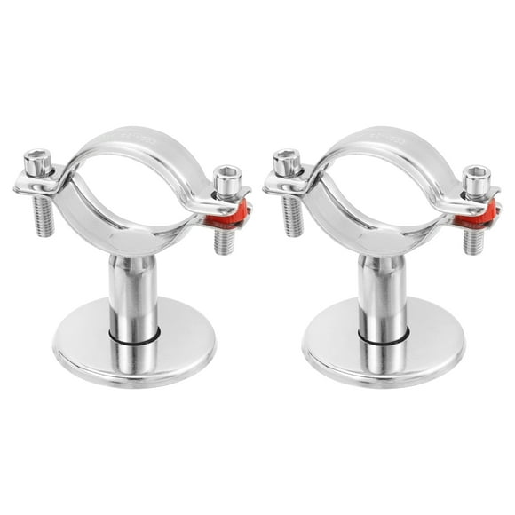 Unique Bargains Pipe Supports, Stainless Steel Wall Mount Ceiling Mount Pipe Support Bracket for Dia 51mm Pipe Tube