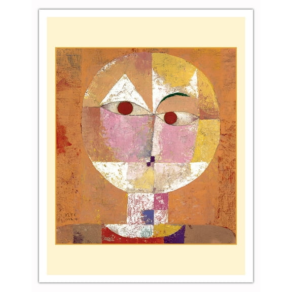 Senecio (Baldgreis) - Head of a Man Going Senile - From an Original Color Painting by Paul Klee c.1922 - Fine Art Matte Paper Print (Unframed) 11x14in