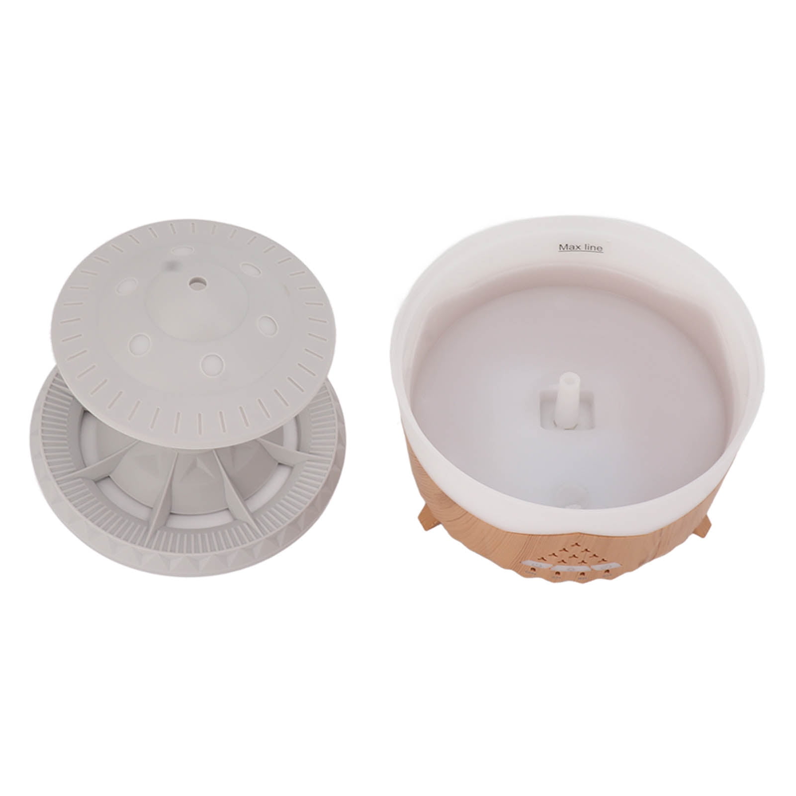 UFO Raindrop Humidifier with Colorful Lights Remote Control Timing 100‑240V Wood Grain US Plug