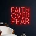 thumbnail image 2 of Handmadetneonsign Faith Over Fear Neon Sign, Faith Wall Art Decor, Christ Jesus Wall Decor, 2 of 5