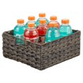 thumbnail image 6 of mDesign Woven Farmhouse Pantry Food Storage Bin Basket Box, 3 Pack, Dark Brown, 6 of 8