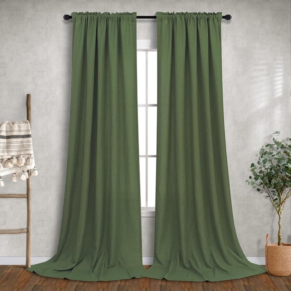 yubcxhop Mustard Yellow Curtains 54 Inch Length for Bedroom Kids 2 Panels Set Rod Pocket Bright Warm Autumn Decor Light Filtering Semi Sheer Linen Golden Yellow Gold Curtain for Living Ro
