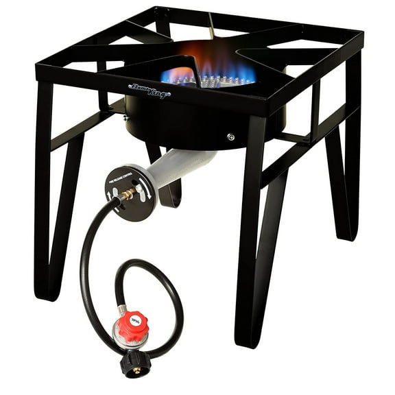 Flame King Heavy Duty 200K BTU Turkey Fryer Single Propane Burner Bayou Cooker Outdoor Stove