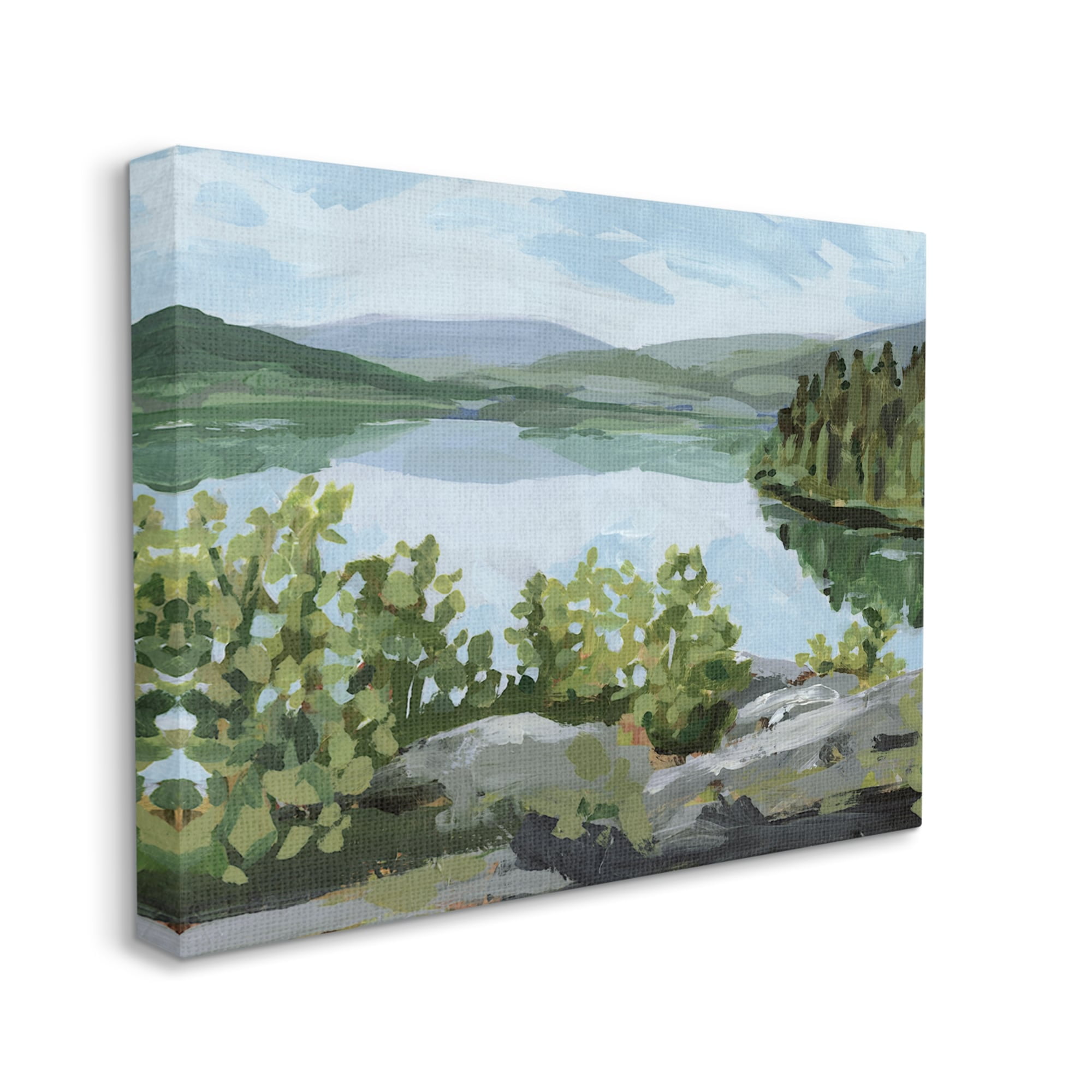 Stupell Forest Lake Clearing Scenery Landscape Painting Gallery Wrapped Canvas Print Wall Art
