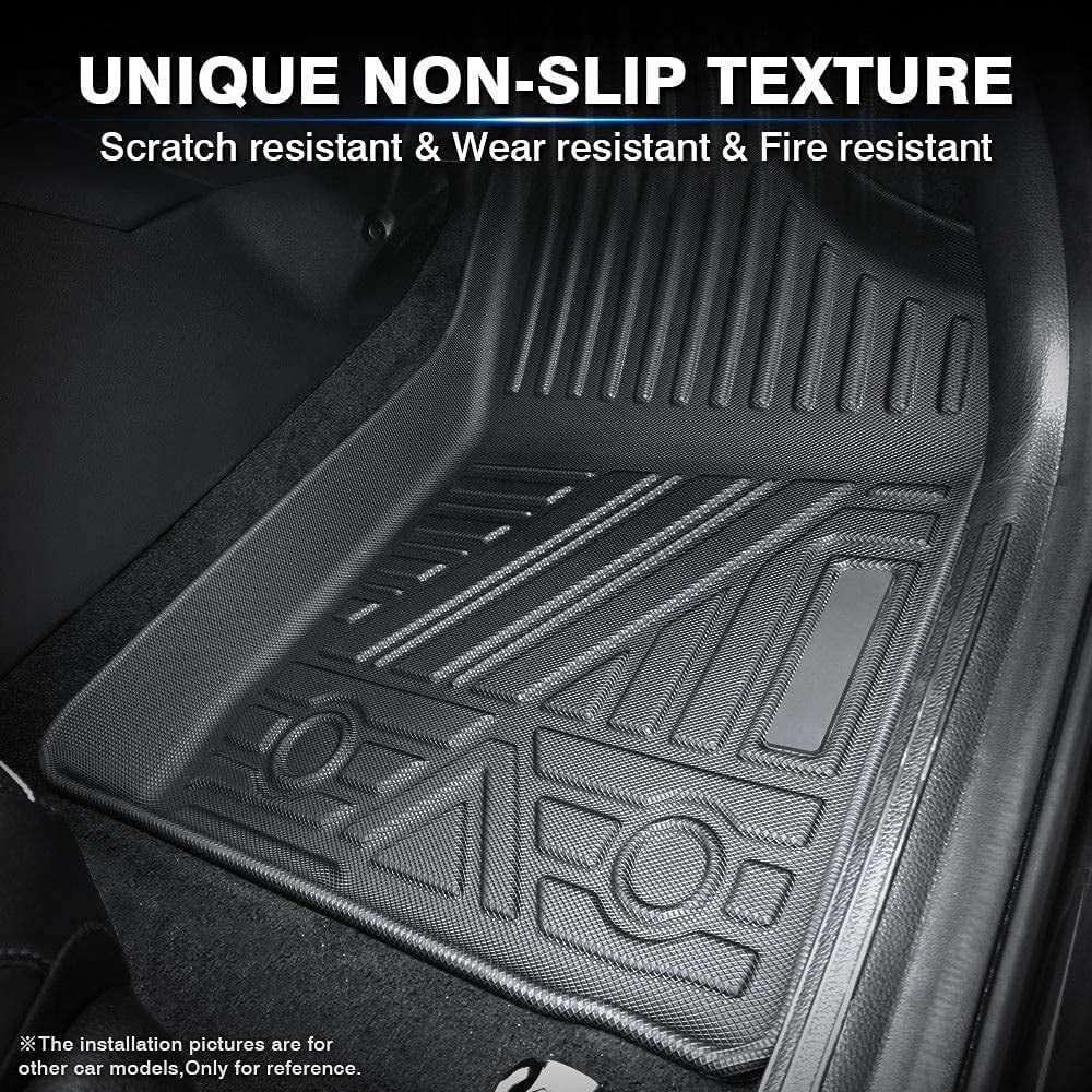 Canvcle All Weather Floor Mats for Honda Fit 2015 2016 2017 2018 2019 2020 Custom Fit Floor Liner 1st & 2nd Row Liners Black Non-Slip