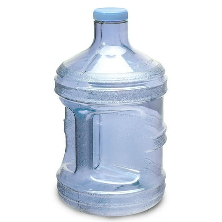 1 Gallon BPA FREE Reusable Plastic Drinking Water Big Mouth Bottle Jug Container with Holder Drinking Canteen - Light