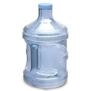 1 Gallon BPA FREE Reusable Plastic Drinking Water Big Mouth Bottle Jug Container with Holder Drinking Canteen - Light Blue