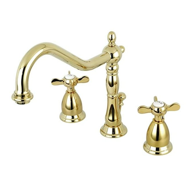 Kingston Brass KS1992BEX Robinet de Lavabo à Large Diffusion avec Laiton Pop-Up, Laiton Poli