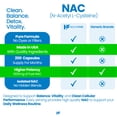 thumbnail image 4 of HealthFare NAC N-Acetyl L-Cysteine Supplement | 1300mg High Potency | 240 Vegan Capsules | Respiratory & Antioxidant Support, Cellular Energy & Liver Support | Non-GMO, Gluten-Free, Made in USA, 4 of 6