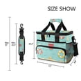 thumbnail image 3 of FORMRS Insulated Cooler Bag 24 Cans Capacity Soft Leakproof Lunch Box with Side Pockets, Blue Beach Pattern, 3 of 7