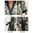 thumbnail image 3 of AMITOFO Long Satin Kimono Robes for Women – Lightweight Silky Floral Bathrobe with 3/4 Sleeves, Soft Cozy Loungewear, Sizes SM, 3 of 7