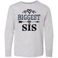 thumbnail image 3 of Inktastic Biggest Sis Girls Sister Announcement Long Sleeve Youth T-Shirt, 3 of 5