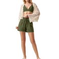 thumbnail image 2 of Women'S Linen Shorts Casual Summer Shorts High Waisted Comfy Pull on Shorts with Pockets Green XL, 2 of 7