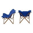 thumbnail image 6 of Zenithen Indoor Wood Butterfly Folding Accent Chair For Dorms, Bedrooms, and Living Rooms, Royal Blue, 6 of 8