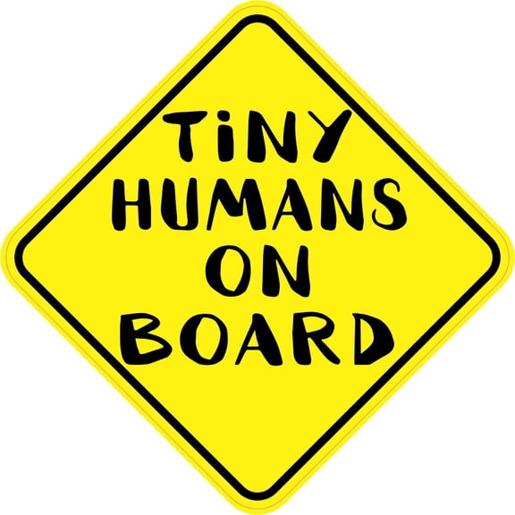 StickerTalk Tiny Humans on Board Vinyl Sticker, 6 inches x 6 inc