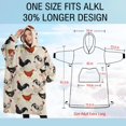 thumbnail image 4 of Oversized Wearable Blanket Hoodie,Beige Chicken Pattern Sherpa Blanket Hoodie with Super Pockets,Super Warm Fuzzy Pullover for Women & Men, 4 of 6