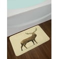 thumbnail image 2 of Polygons Bath Mat, Modern Illustration of Geometric Deer Forest Elk Wildlife Animal, Plush Bathroom Decor Mat with Non Slip Backing, 29.5" X 17.5", Beige Umber, by Ambesonne, 2 of 2