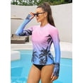 thumbnail image 5 of Beautyin Women Rash Guard Swimsuit Long Sleeve UV Protection Quick-drying Lightweight Printed Shirt with Thumb Holes, 5 of 6