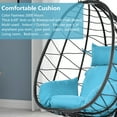 thumbnail image 6 of SEGMART Outdoor Hanging Egg Chair with Stand, Wicker Hanging Swing Chair with Steel Frame and UV Resistant Cushion, Hammock Basket Egg Chair, 300lbs Capacity for Indoor Outdoor Yard Balcony Patio, 6 of 9