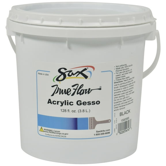 Sax Acrylic Gesso Primer, 1 Gallon, Black