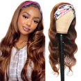 thumbnail image 1 of Peluca con diadema muaowig 1b30 Body Wave, cabello Remy brasileño marrón, 1 of 9