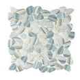thumbnail image 5 of The Tile Life Huron Rock 12" x 12" Azul Matte Glass Pebble Mosaic Floor and Wall Tile 1 Sheet, 5 of 12