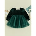 thumbnail image 4 of Honganda Robe en Velours de Noël pour Bébé Fille, Longue à Manches Bouffantes, Robe en Tulle Bouffante, Robe pour Tout-Petit, 4 of 9