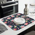 thumbnail image 3 of Pioneer Flower Floral Print Pattern Kitchen Dish Drying Mat 1 Pack, Ultra Absorbent Microfiber Drainer Mat, 16"x18", 3 of 6
