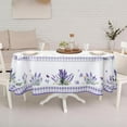 thumbnail image 6 of Oval Lavender Floral Tablecloth, 60x84Inch, Watercolor Floral, Waterproof Wrinkle Resistant, Spring/Summer Decor for Kitchen & Dining Room, 6 of 6
