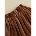 thumbnail image 5 of Qmyliery Toddler Baby Girl Mini Skirt,Chic Elastic Waist Solid Color Faux Leather Pleated Skirt, 5 of 8