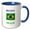 Blue/White, variant on 3drose, Image of Words Brasilia Brazil with Flag, 11oz Two-tone Black Mug