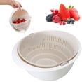 Photo inspiration: Gallery Detail: Fruit Washing Colander Abs Beige Hollow Water Draining Kitchen Prep