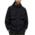 thumbnail image 1 of Men's Waterproof Work Jacket, Hooded Utility Jacket with Multiple Pockets, Lightweight Rain Resistant Outdoor Coat, 1 of 4
