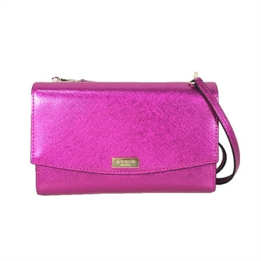 Kate Spade Laurel Way Winni Metallic Leather Clutch Crossbody Bag, Baja Rose