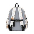 thumbnail image 3 of Highland Cow and Flower Print Backpack for School, Cute School Bag with Adjustable Shoulder Straps and Padded Back, 13.4"x11"x4.7", 3 of 5