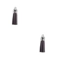 thumbnail image 3 of Billuyoard 28 piezas bolsa Keychian único llavero colgante borlas bolso decoración llavero borla adorno DIY accesorio gris oscuro Gris oscuro 2piezas, 3 of 6