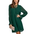 thumbnail image 4 of VISgogo Vestido Corto Mujer, Color Sólido Escote en V Manga Larga Amarre Volante Suelto Una Pieza para Primavera Otoño, S/M/L/XL VISgogo moda, 4 of 9