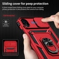 thumbnail image 3 of for iPhone XR Case with Camera Lens Cover, HD Screen Protector, 10 FT Military Grade Drop Protection, Magnetic Ring Holder Kickstand Protective Phone Case, Red, 3 of 12