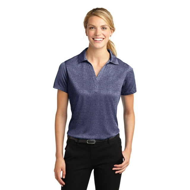 Sport-Tek Polo pour Femmes Heather Contender TG Vrai Marine Heather