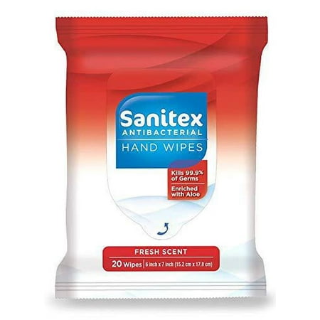 sanitex hand wipes, fresh scent, 72 packs of 20 wipes