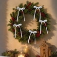 thumbnail image 2 of STPToys 12 Pack Christmas Ribbon Bow Ornaments White Pre Tied Bows With Long Tails For Xmas Tree Garland Wreath Staircase Holiday Home Decor, 2 of 6