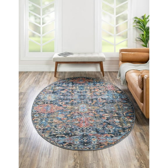 Unique Loom Timeless Collection Area Rug - Rome (5' x 8' Oval Multi/Black)