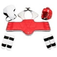 thumbnail image 1 of Conjunto de cinco piezas de Taekwondo, equipo Protector de Taekwondo, casco, armadura, guante de boxeo, equipo de Taekwondo, Protector de cabeza 3, 1 of 3